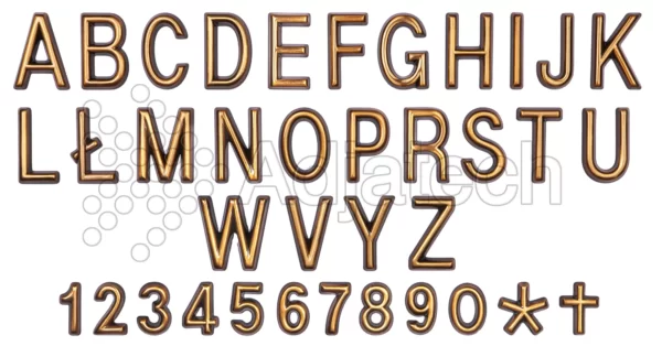 alfabet Caggiati litery z brązu i mosiądzu Duplo